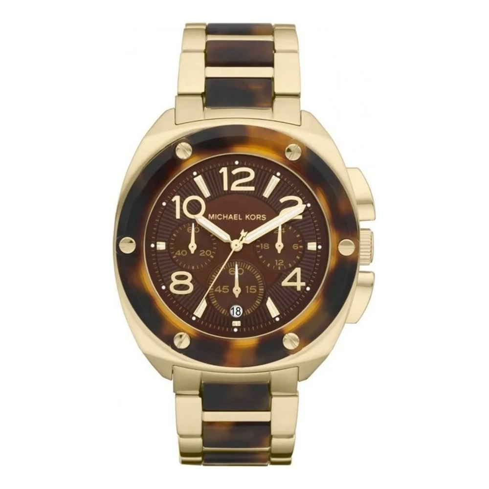 Michael Kors Tribeca Tortoise Acetate and Stainless Steel Brown Dial Watch